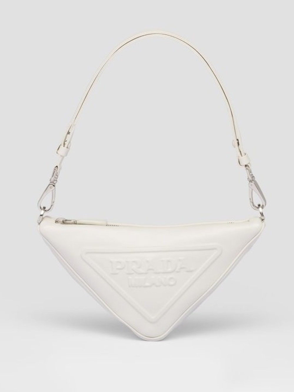 Prada White Grace Lux Triangle Mini Bag